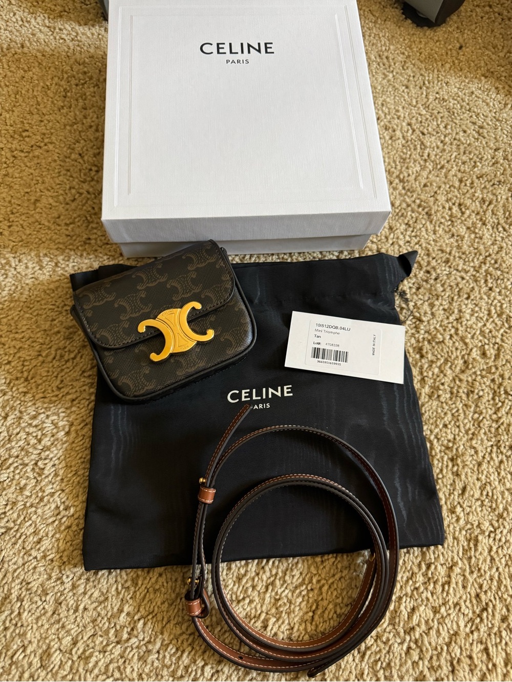 Authentic 💯 Celine Mini Triomphe Crossbody - Picture 2 of 11